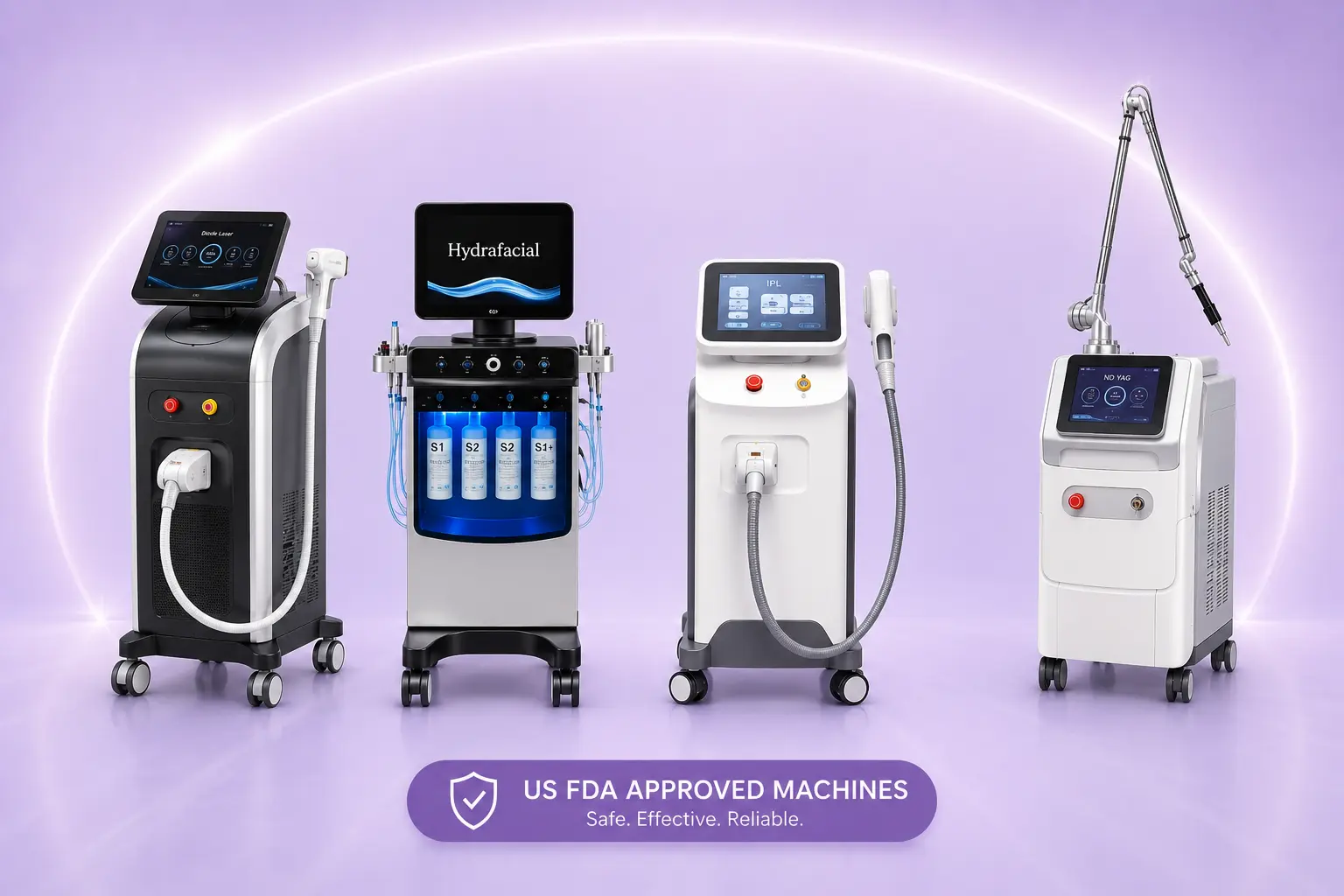 Advanced US FDA-approved aesthetic machinery at Dwarkadhish Clinic